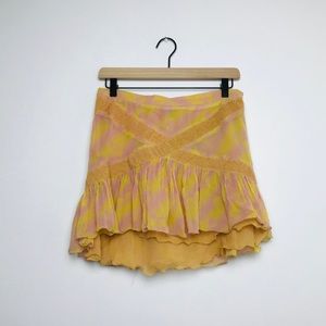 Marc Jacobs Silk Pink and Yellow Skirt